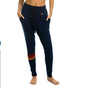 NWOT Aviator Nation Rainbow 4 Stripe Cashmere Relaxed Fit Pant